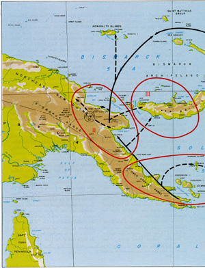 Plate No. 33, Operations Chart "Elkton Plan," New Britain-New Ireland-New Guinea Area